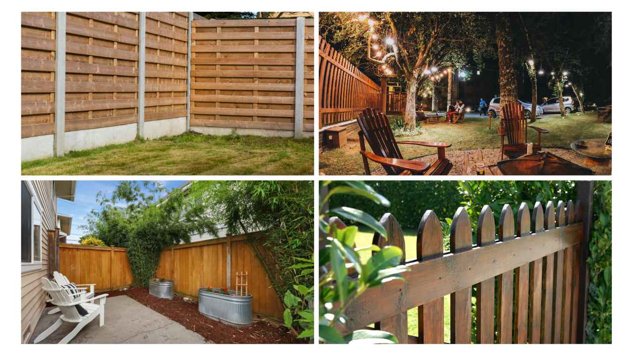 Wooden backyard fences